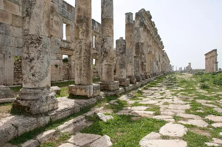 A colonnaded street and one of the most important tourist places in the city of Jerash